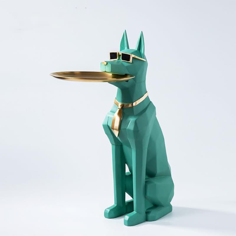 ChandeliersDecor.com-Supreme Sculptures-Alsatian Dog Tray Decoration Statue: Exquisite Home Décor