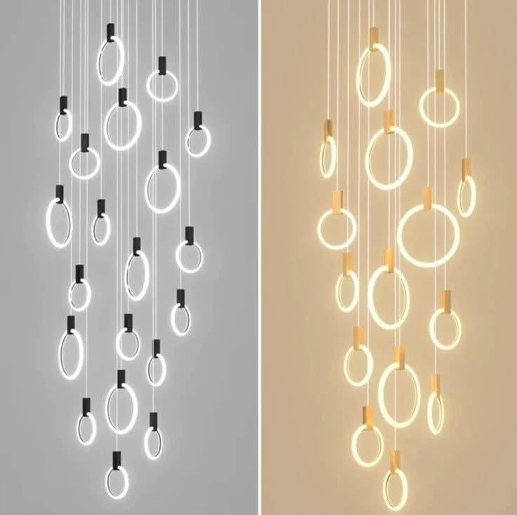 Aluminium Black Rings Long pendant lamp-ChandeliersDecor.com