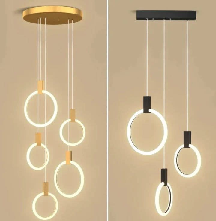 Aluminium Black Rings Long pendant lamp-ChandeliersDecor.com