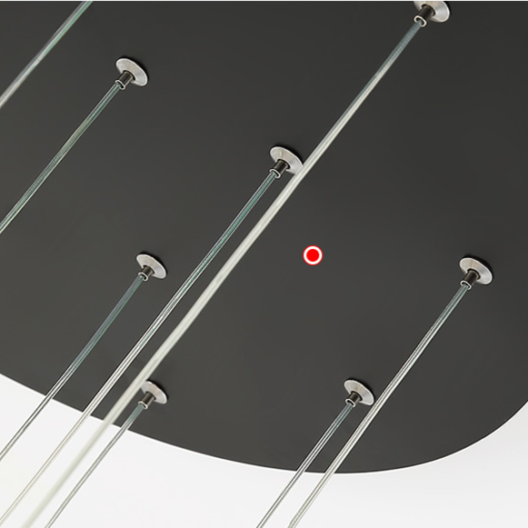 ChandeliersDecor.com-Staircase Chandelier-Aluminium Black Rings Long pendant lamp