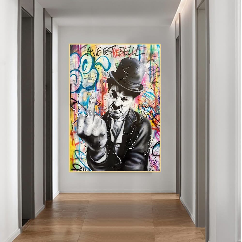 Angry Chaplin Canvas Wall Art-ChandeliersDecor.com