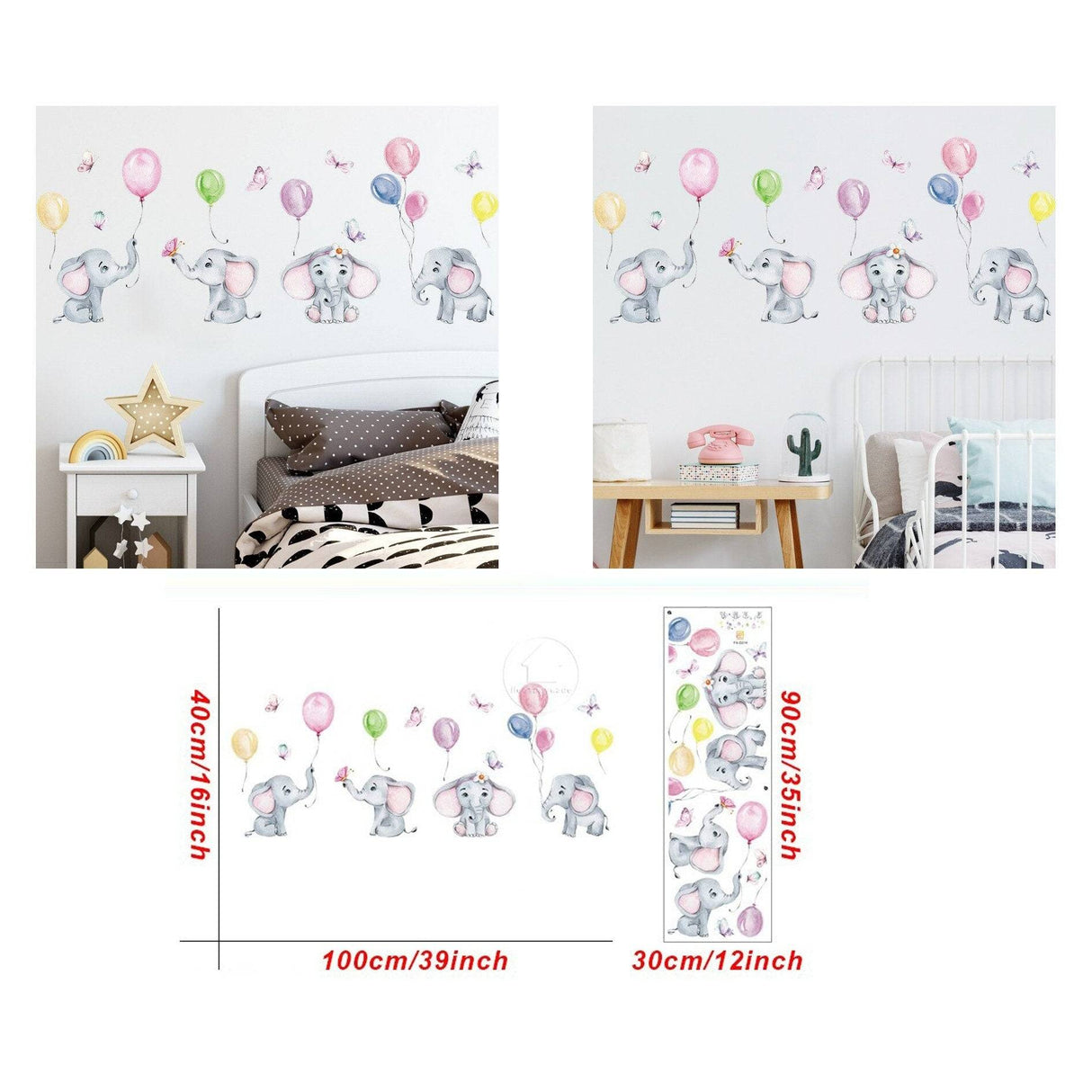 ChandeliersDecor.com-Home Decor Decals-Animal Balloon Nursery Decal - Kids Wall Mural Gift