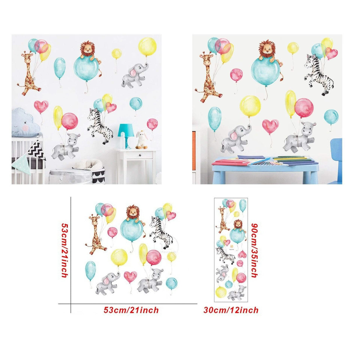 ChandeliersDecor.com-Home Decor Decals-Animal Balloon Nursery Wall Sticker - Gifts for Kids