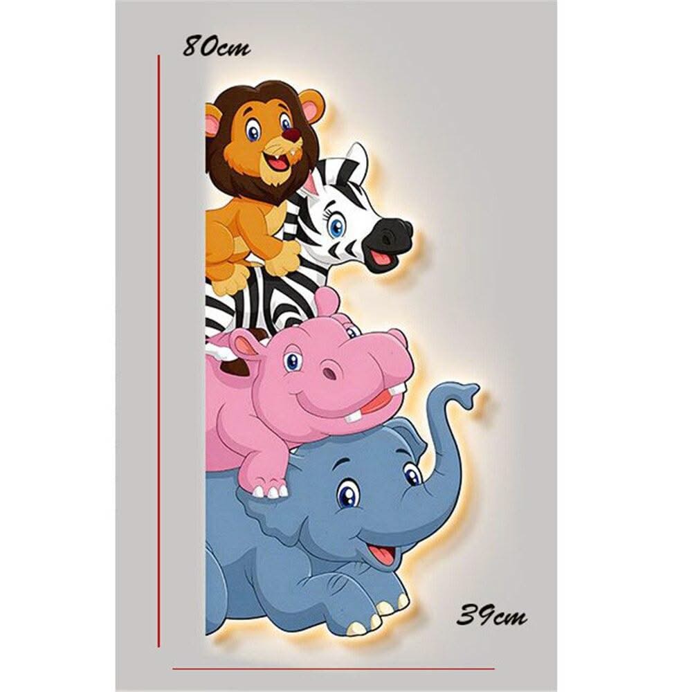 ChandeliersDecor.com-Kids Room Nursery Lighting-Animal Murals Led Wall Lamp With Plug Wire For Kids Room