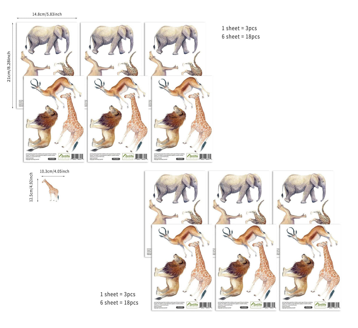 ChandeliersDecor.com-Home Decor Decals-Animal Wall Stickers for Kids Nursery - Creative Decor for Playful Rooms