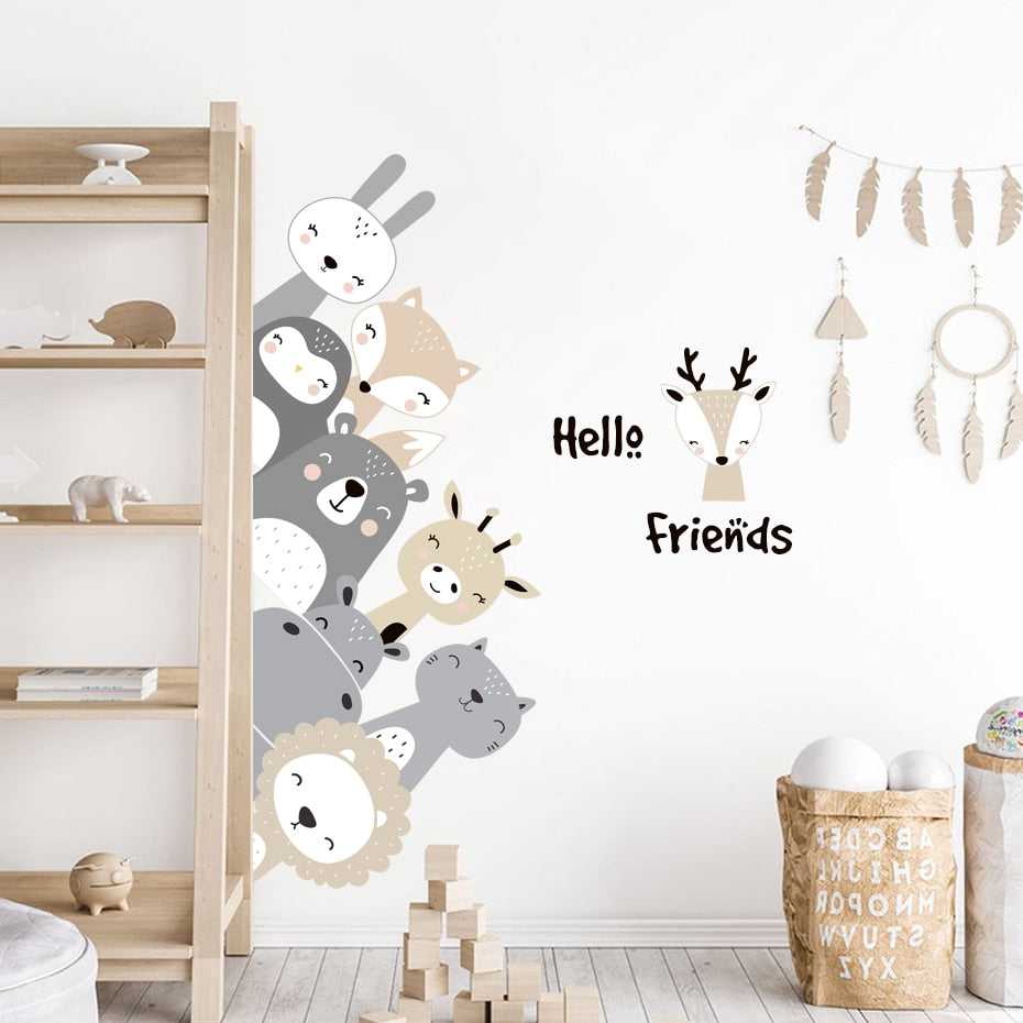 ChandeliersDecor.com-Home Decor Decals-Animals and Stars Wall Decal - Perfect for Kids Room