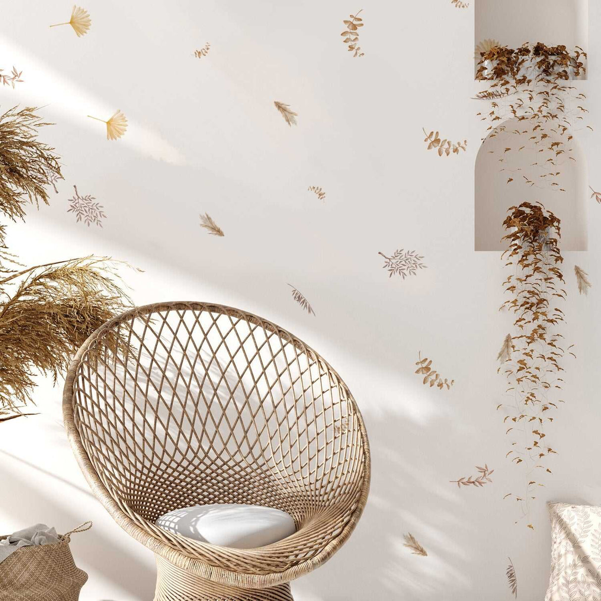 ChandeliersDecor.com-Kids Nursery Bohemian Wall Decals-Animals Boho Leaves Kids Wall Stickers - Creative Room Decor