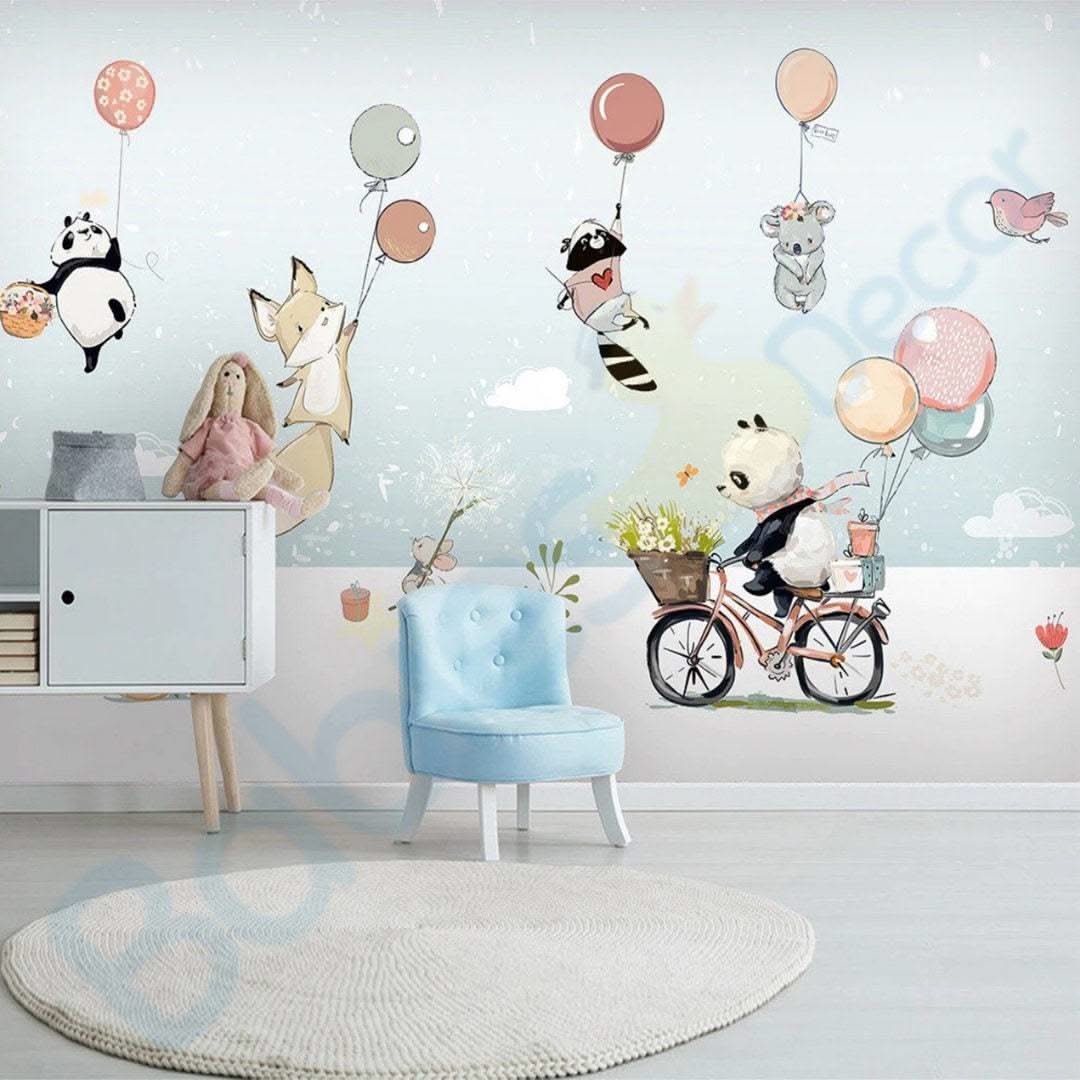 ChandeliersDecor.com-Home Decor Decals-Animals hanging from Balloons Wall decal | Animal Wall Stickers | Nursery Wall Stickers