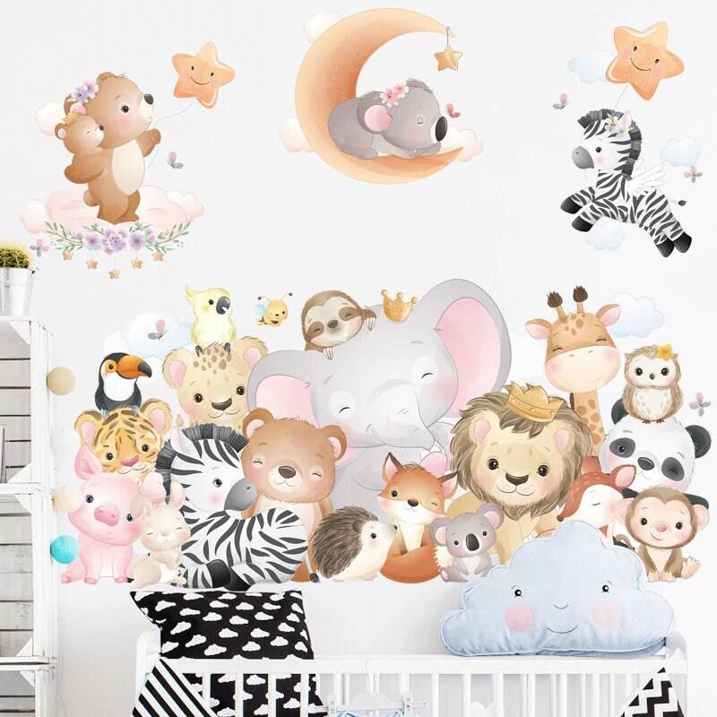 ChandeliersDecor.com-Home Decor Decals-Animals Party Wall Sticker for Kids room | Gift for kids