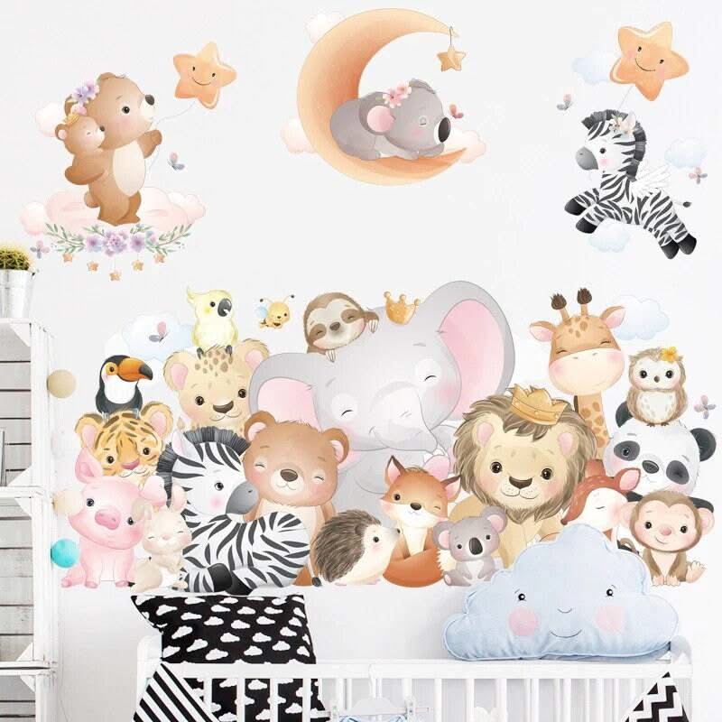 ChandeliersDecor.com-Home Decor Decals-Animals Party Wall Sticker for Kids room | Gift for kids