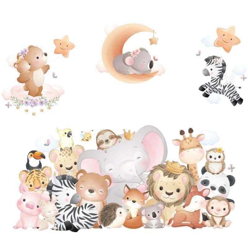 ChandeliersDecor.com-Home Decor Decals-Animals Party Wall Sticker for Kids room | Gift for kids
