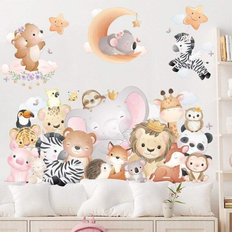 ChandeliersDecor.com-Home Decor Decals-Animals Party Wall Sticker for Kids room | Gift for kids