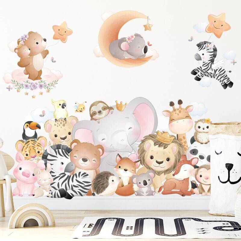 ChandeliersDecor.com-Home Decor Decals-Animals Party Wall Sticker for Kids room | Gift for kids