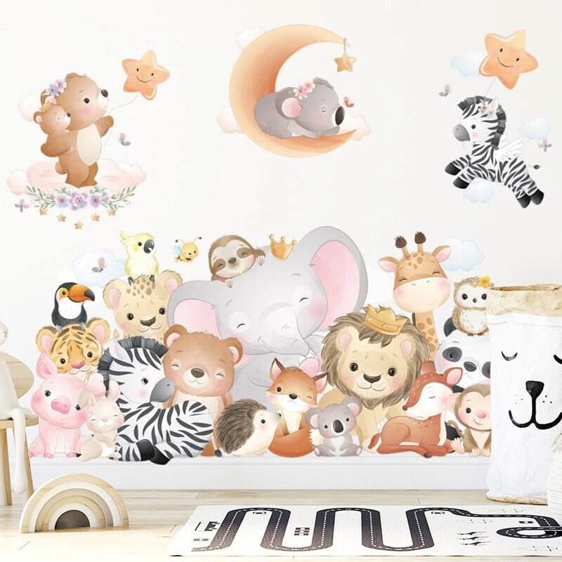 ChandeliersDecor.com-Home Decor Decals-Animals Party Wall Sticker for Kids room | Gift for kids