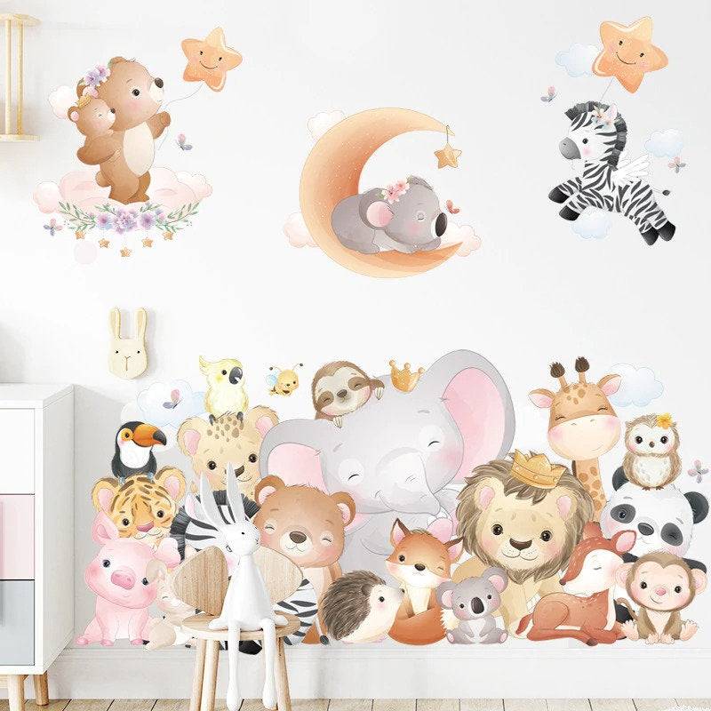 ChandeliersDecor.com-Home Decor Decals-Animals Party Wall Sticker for Kids room | Gift for kids