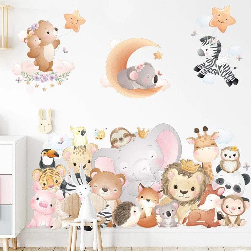 ChandeliersDecor.com-Home Decor Decals-Animals Party Wall Sticker for Kids room | Gift for kids
