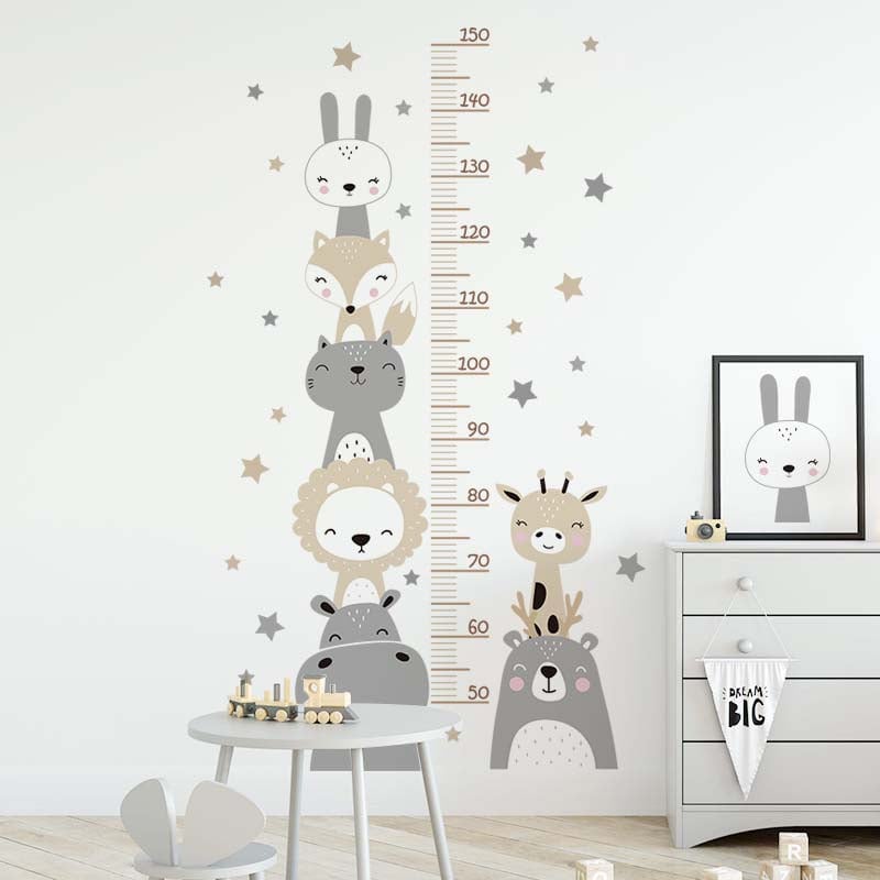 ChandeliersDecor.com-Home Decor Decals-Animals Theme Height Ruler Decal | Measurement Chart