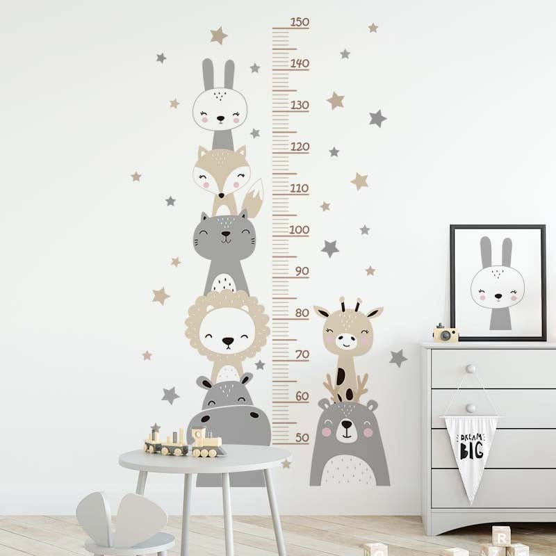 ChandeliersDecor.com-Home Decor Decals-Animals Theme Height Ruler Decal | Measurement Chart