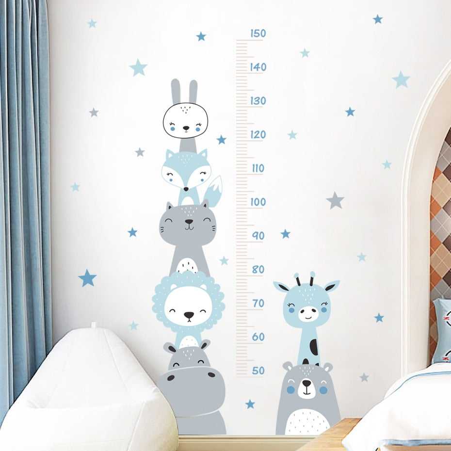 ChandeliersDecor.com-Home Decor Decals-Animals Theme Height Ruler Decal | Measurement Chart