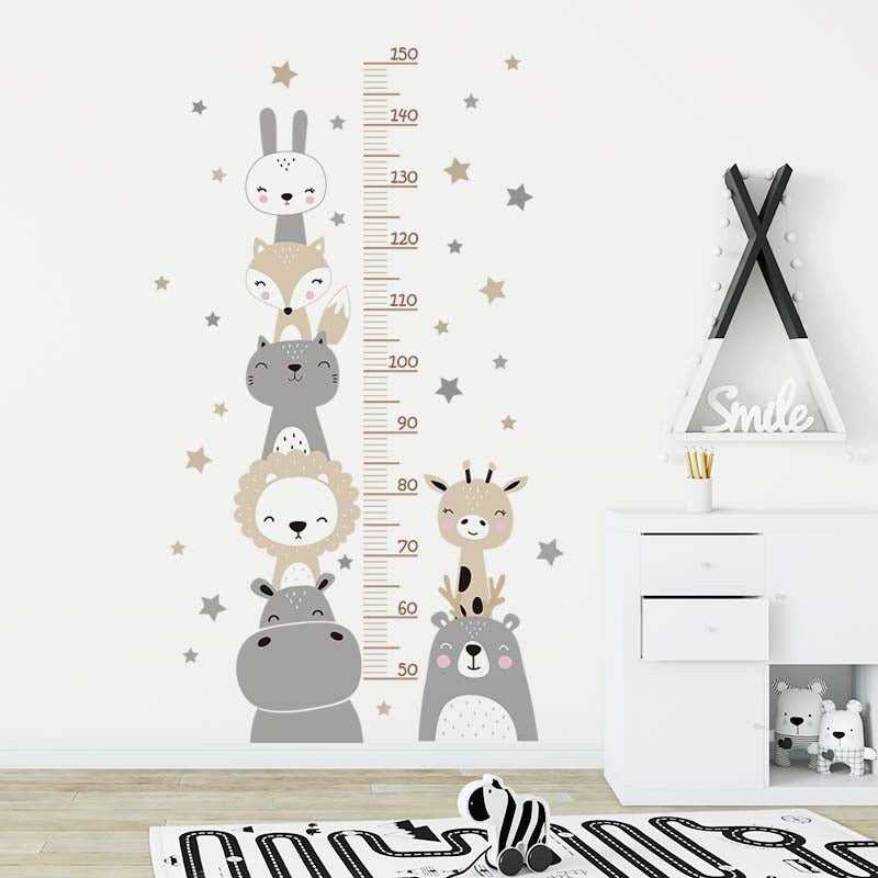 ChandeliersDecor.com-Home Decor Decals-Animals Theme Height Ruler Decal | Measurement Chart