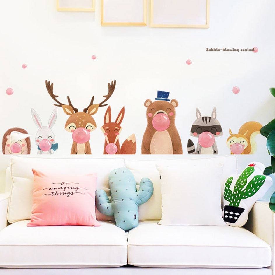 ChandeliersDecor.com-Home Decor Decals-Animals Wall Sticker For Kids Room | Cute Animals Wall Decal