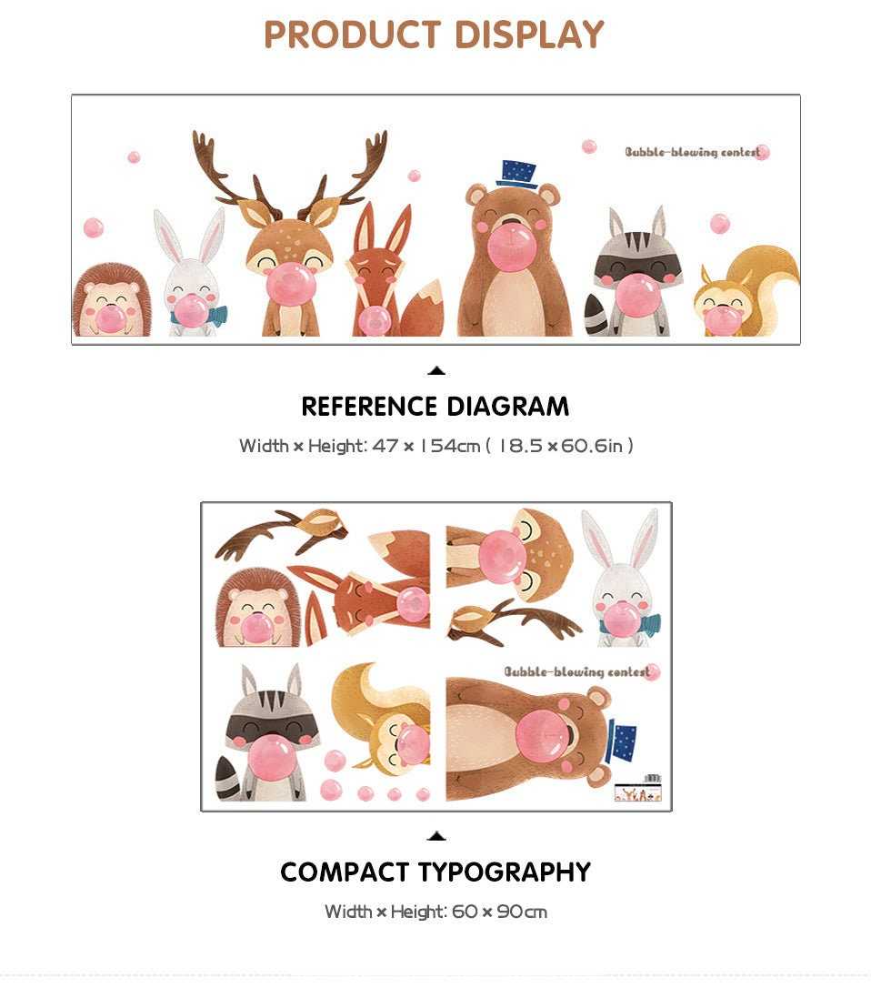 ChandeliersDecor.com-Home Decor Decals-Animals Wall Sticker For Kids Room | Cute Animals Wall Decal