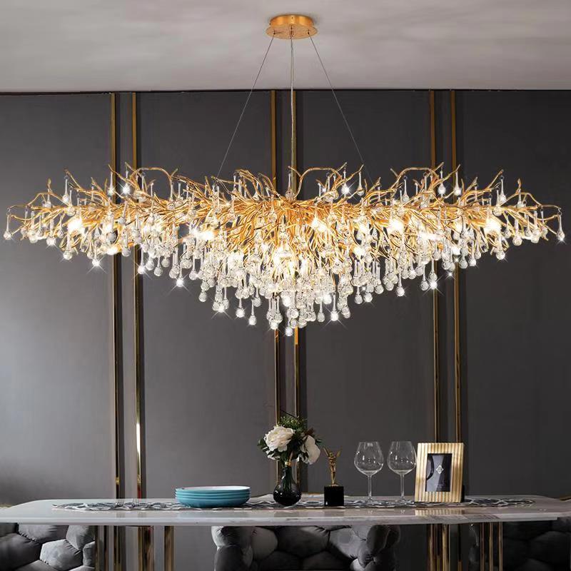 ChandeliersDecor.com-Kitchen Island-Artpad Rectangular Crystal Chandelier