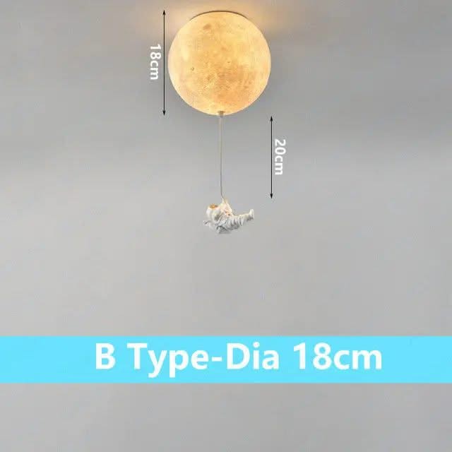 ChandeliersDecor.com-Kids Room Nursery Lighting-Astronaut Moon Ceiling Light for Kids Room