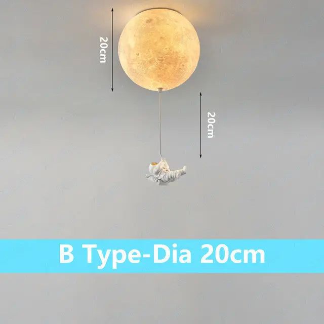 ChandeliersDecor.com-Kids Room Nursery Lighting-Astronaut Moon Ceiling Light for Kids Room