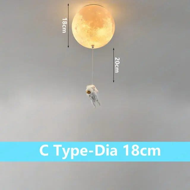ChandeliersDecor.com-Kids Room Nursery Lighting-Astronaut Moon Ceiling Light for Kids Room