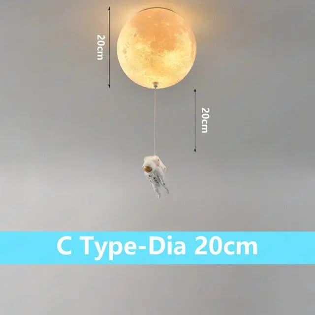 ChandeliersDecor.com-Kids Room Nursery Lighting-Astronaut Moon Ceiling Light for Kids Room