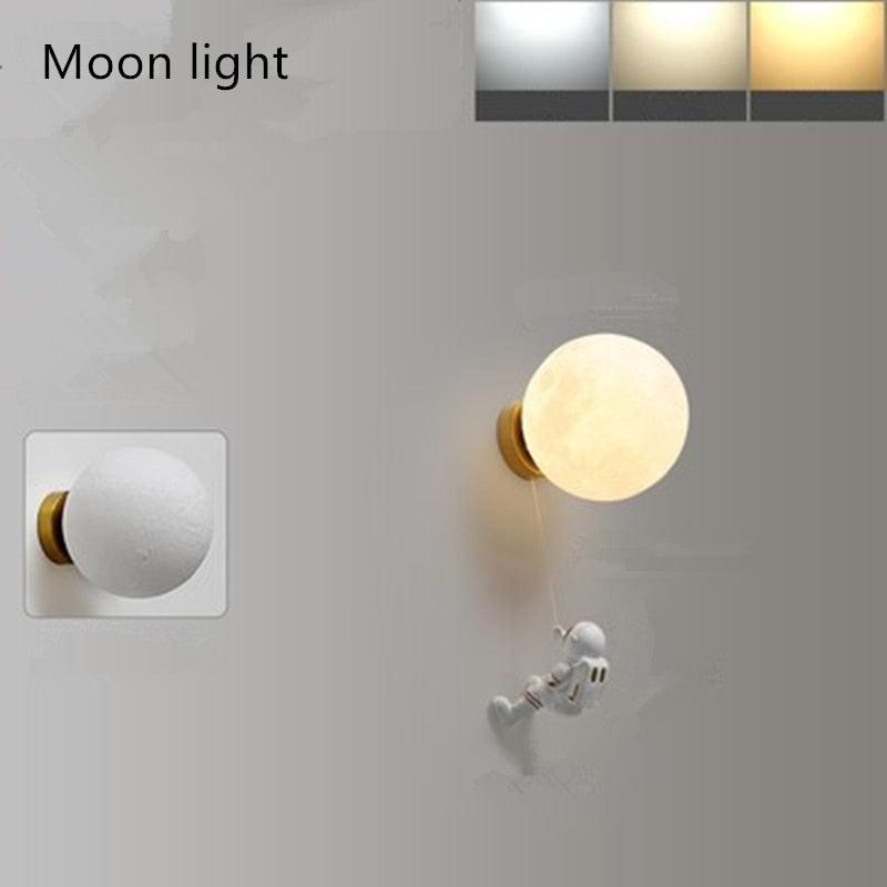 ChandeliersDecor.com-Kids Room Nursery Lighting-Astronaut on Moon Wall Lamp - Kids Room Lighting
