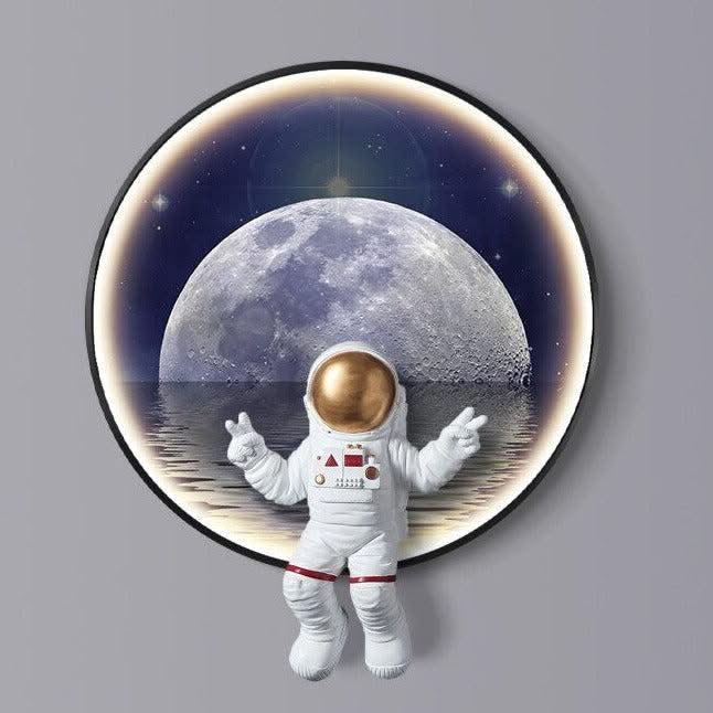 ChandeliersDecor.com-Kids Room Nursery Lighting-Astronaut on Moon Wall Light: Illuminate with Space