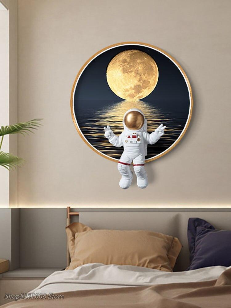 ChandeliersDecor.com-Kids Room Nursery Lighting-Astronaut on Moon Wall Light: Illuminate with Space