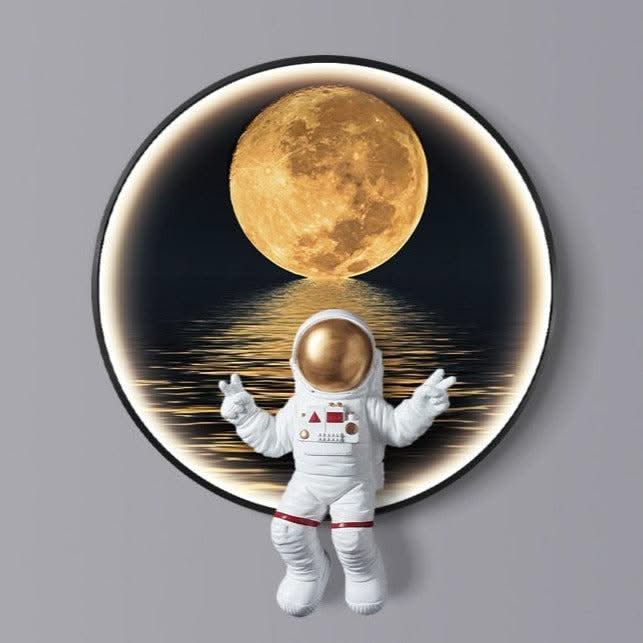 ChandeliersDecor.com-Kids Room Nursery Lighting-Astronaut on Moon Wall Light: Illuminate with Space