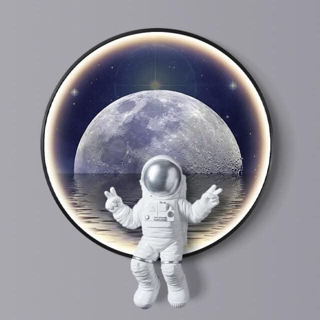 ChandeliersDecor.com-Kids Room Nursery Lighting-Astronaut on Moon Wall Light: Illuminate with Space