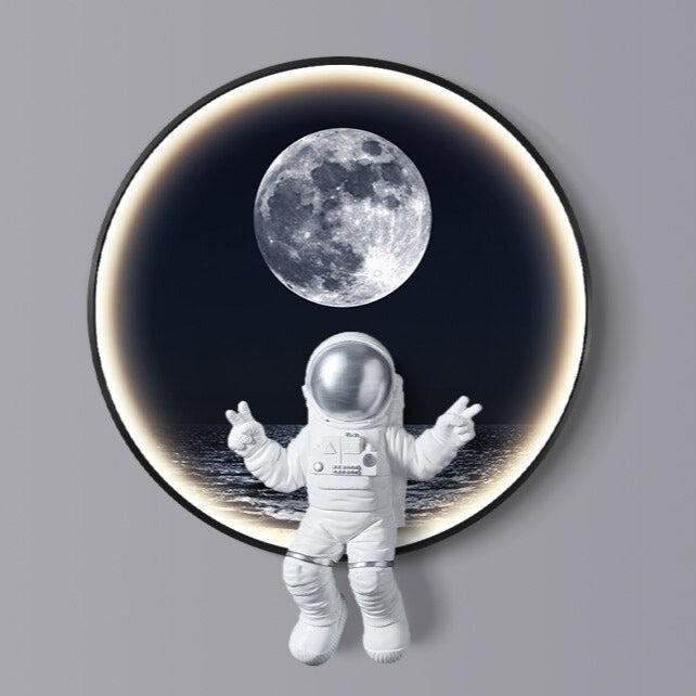 ChandeliersDecor.com-Kids Room Nursery Lighting-Astronaut on Moon Wall Light: Illuminate with Space