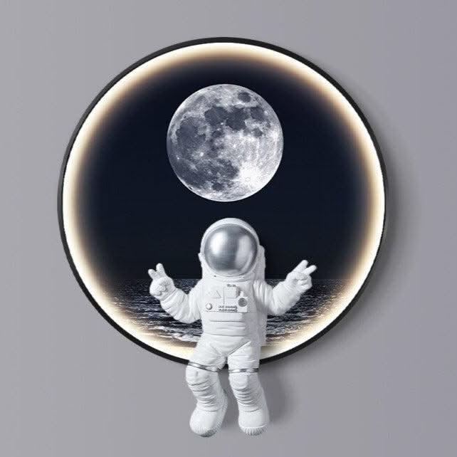 ChandeliersDecor.com-Kids Room Nursery Lighting-Astronaut on Moon Wall Light: Illuminate with Space