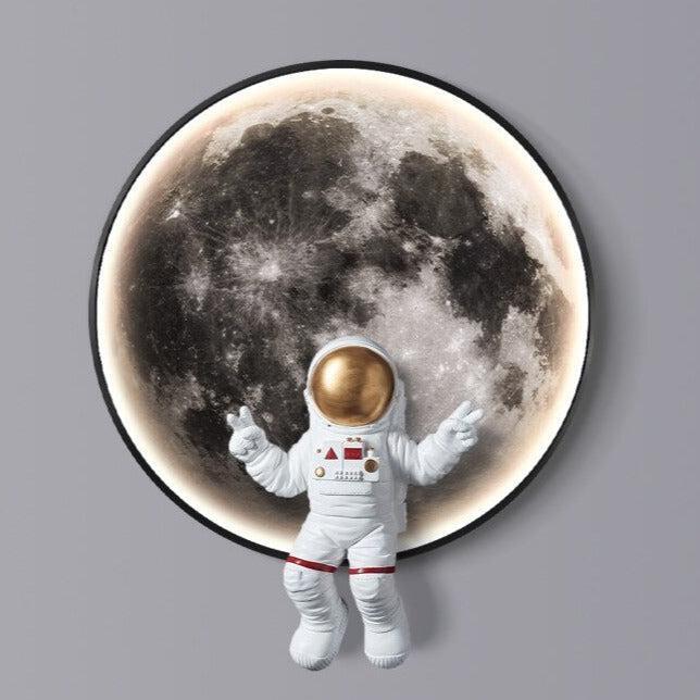 ChandeliersDecor.com-Kids Room Nursery Lighting-Astronaut on Moon Wall Light: Illuminate with Space