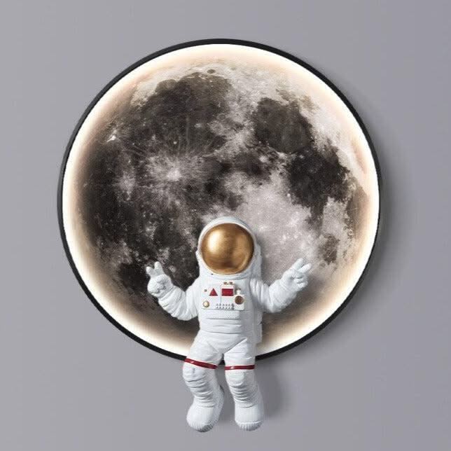 ChandeliersDecor.com-Kids Room Nursery Lighting-Astronaut on Moon Wall Light: Illuminate with Space