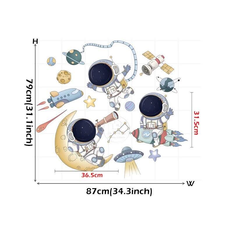 ChandeliersDecor.com-Kids Room Nursery Decals-Astronaut Planets Wall Decal - Stunning Nursery Décor