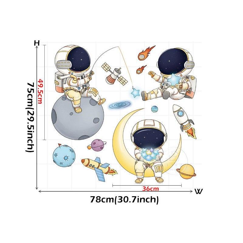 ChandeliersDecor.com-Kids Room Nursery Decals-Astronaut Planets Wall Decal - Stunning Nursery Décor