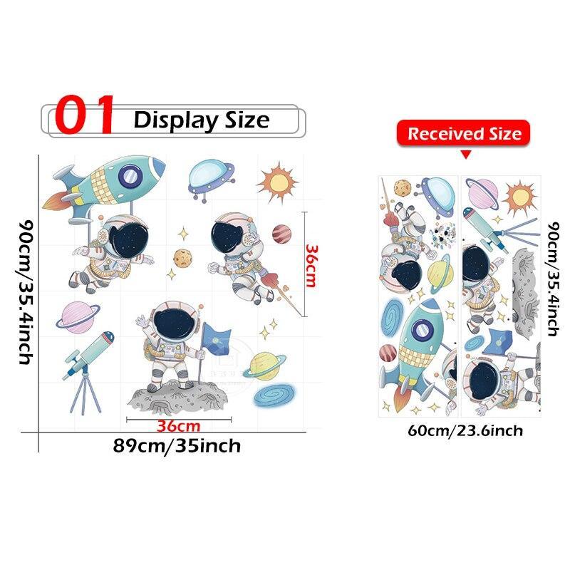 ChandeliersDecor.com-Kids Room Nursery Decals-Astronaut Planets Wall Decal - Stunning Nursery Décor