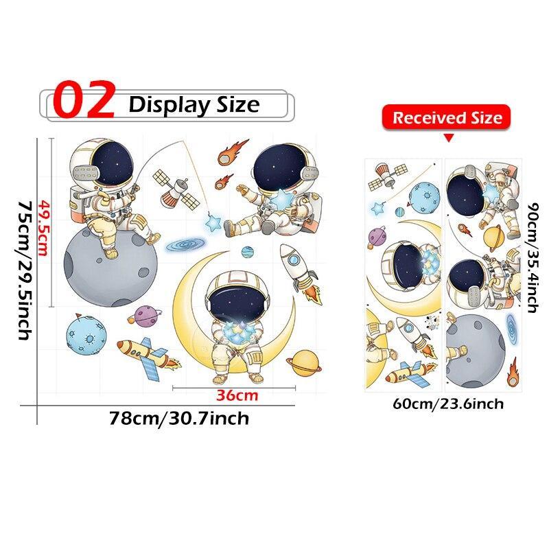ChandeliersDecor.com-Kids Room Nursery Decals-Astronaut Planets Wall Decal - Stunning Nursery Décor