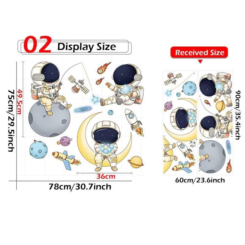 ChandeliersDecor.com-Kids Room Nursery Decals-Astronaut Planets Wall Decal - Stunning Nursery Décor