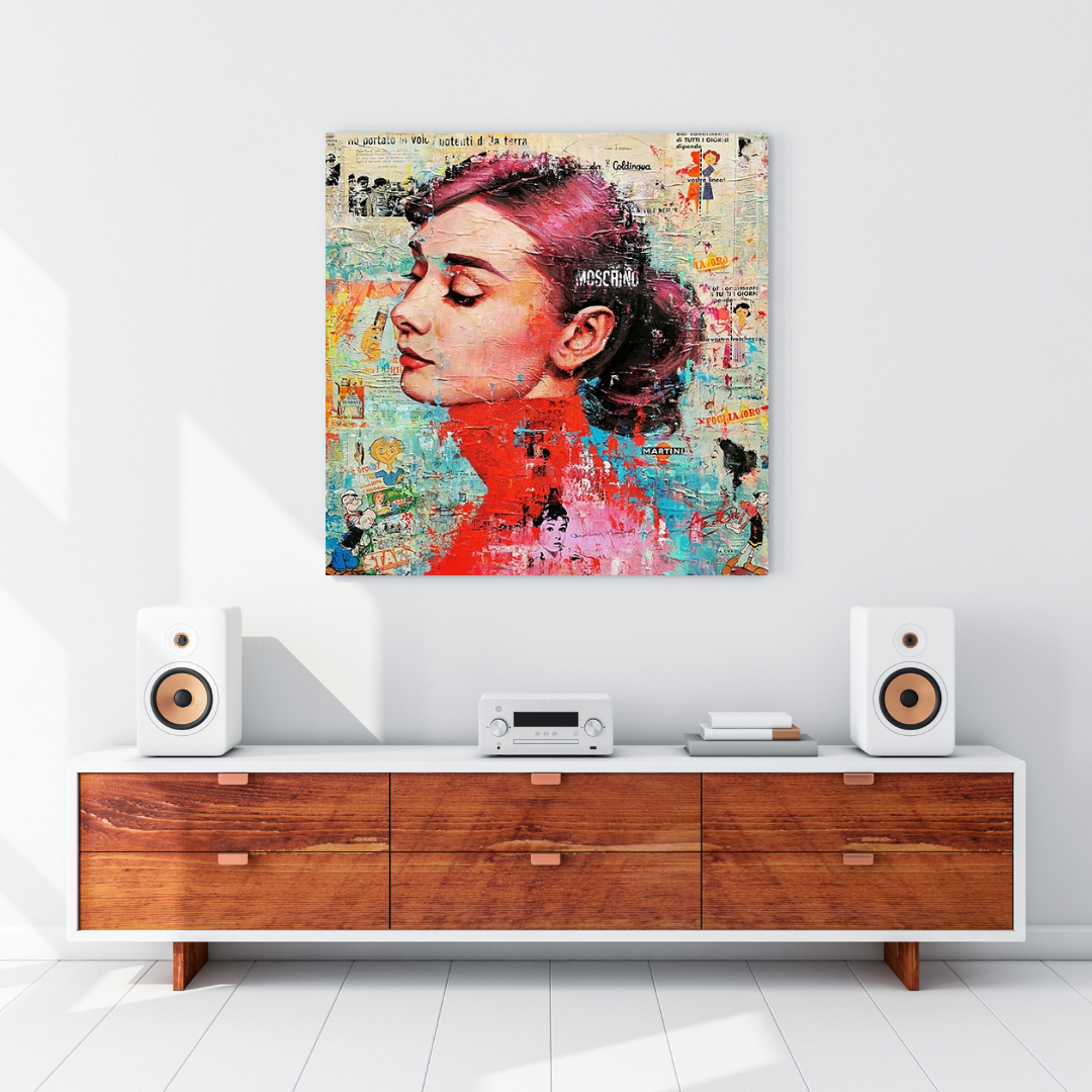 Audrey Hepburn Brushed Wall Art - Stunning Decor-ChandeliersDecor.com