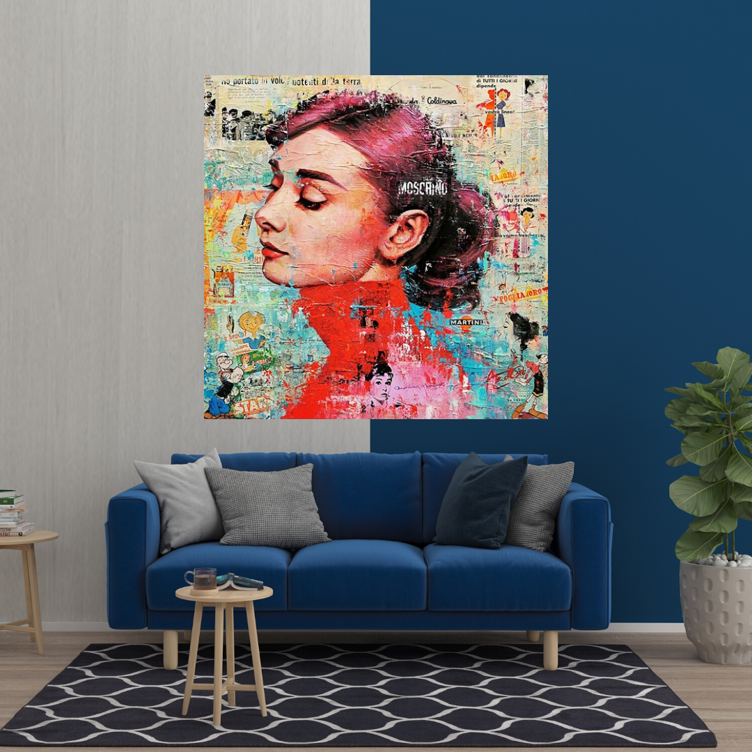 Audrey Hepburn Brushed Wall Art - Stunning Decor-ChandeliersDecor.com