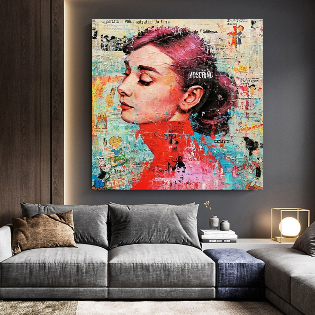 Audrey Hepburn Brushed Wall Art - Stunning Decor-ChandeliersDecor.com