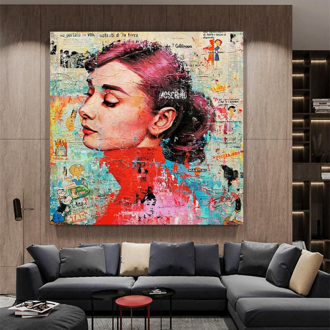 Audrey Hepburn Brushed Wall Art - Stunning Decor-ChandeliersDecor.com