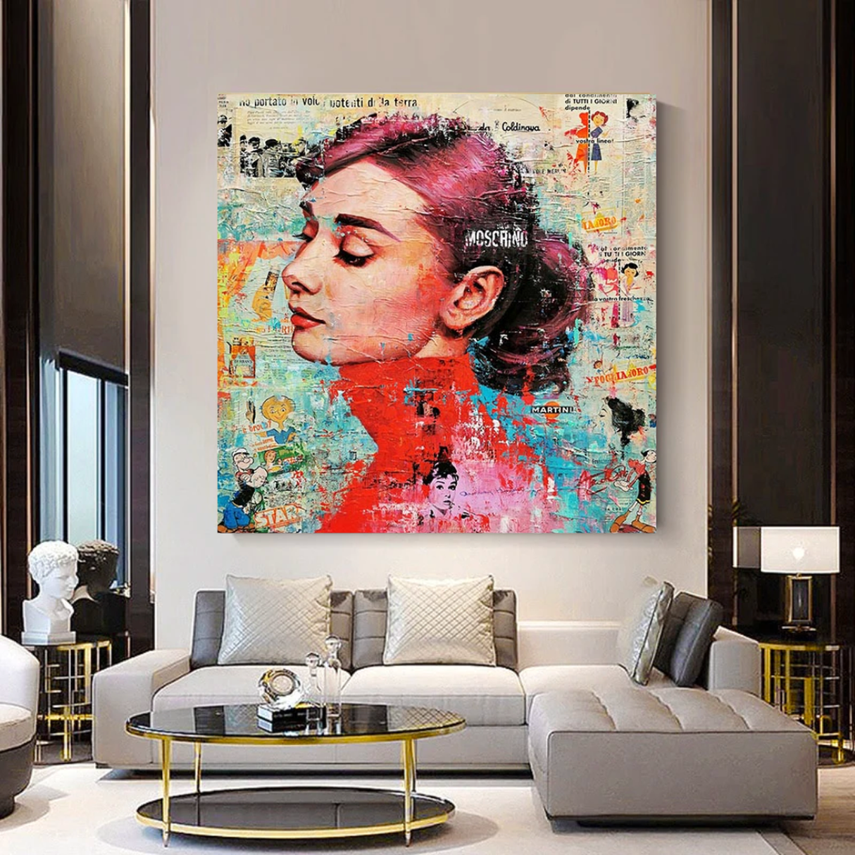 Audrey Hepburn Brushed Wall Art - Stunning Decor-ChandeliersDecor.com